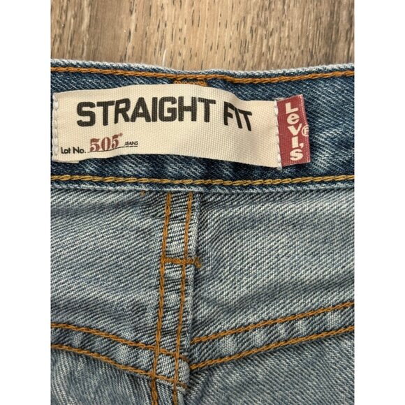 LEVI'S 505 STRAIGHT FIT MENS DENIM BLUE JEANS SIZE 36X34 TALL-LONG 100% COTTON - Picture 10 of 10
